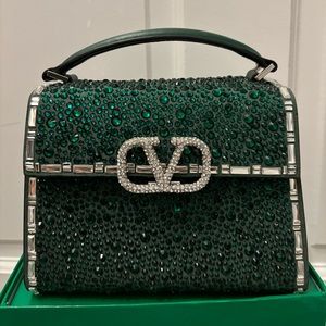 Valentino vsling green rhinestone one size